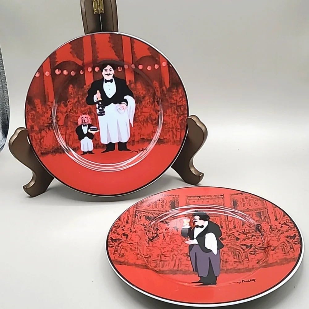 Williams-Sonoma Set of 2, Guy Buffet Waiter & Dog & Waiter with Cocktail